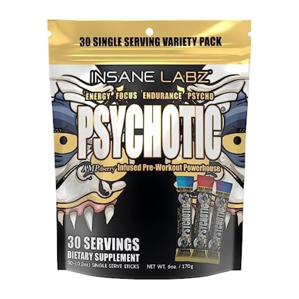 INSANE PSYCHOTIC GOLD 30 STICKS SERV VARIETY BAG FLAVORS